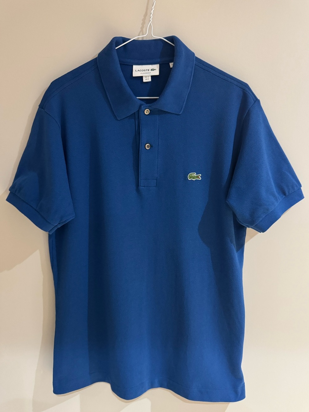 Lacoste Men's Classic Blue Pique Polo Golf Shirt Size M - Classic Fit